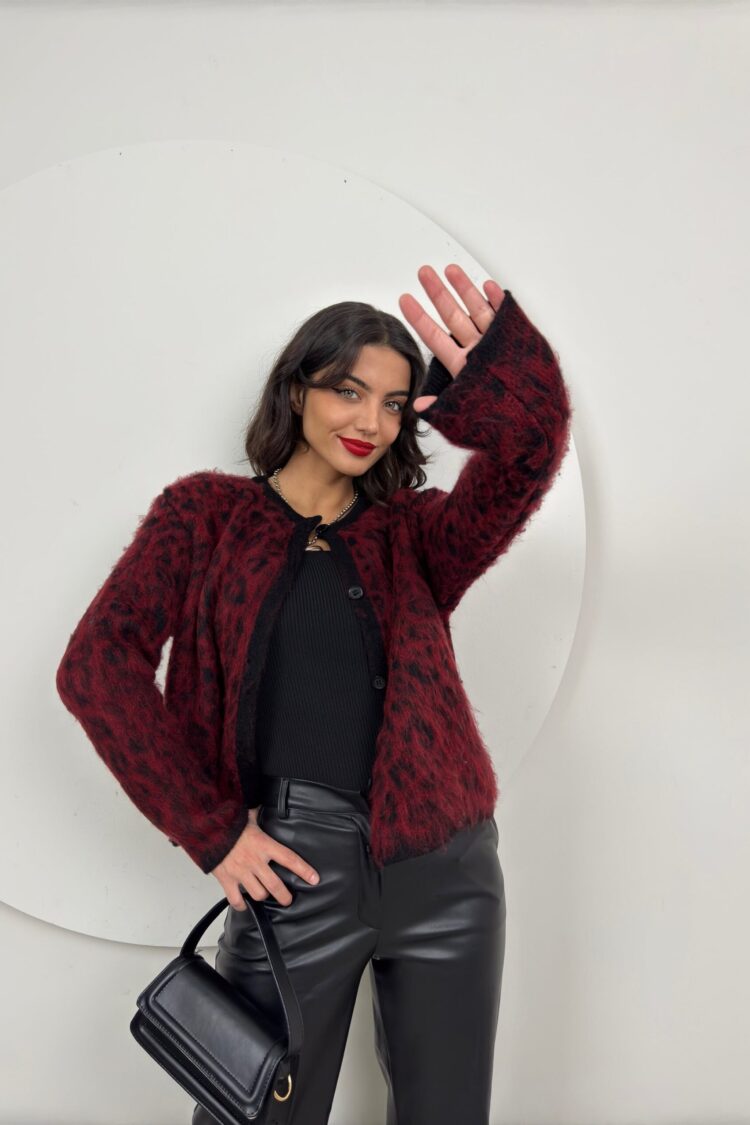 Cardigan With Animal Print - Buttoned Long Sleeve - Brand: Miss Janell - Women & Kids, Baby Clothes Wholesale - Globality Store