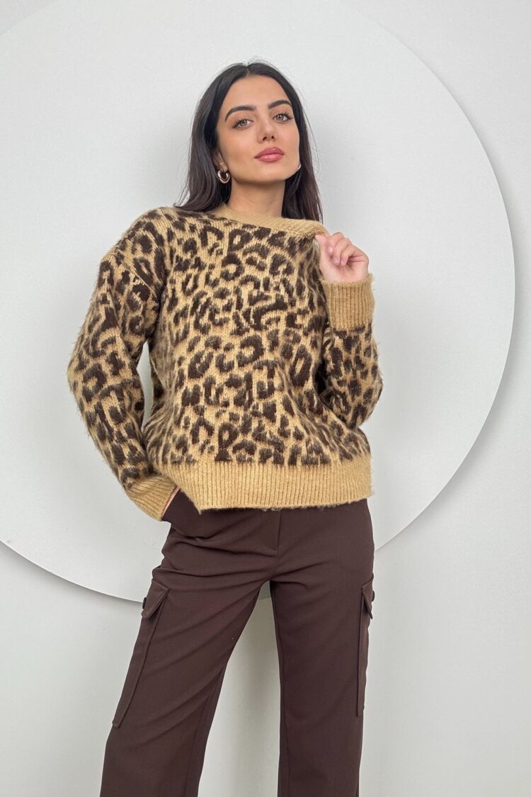 Animal Print Casual Sweater