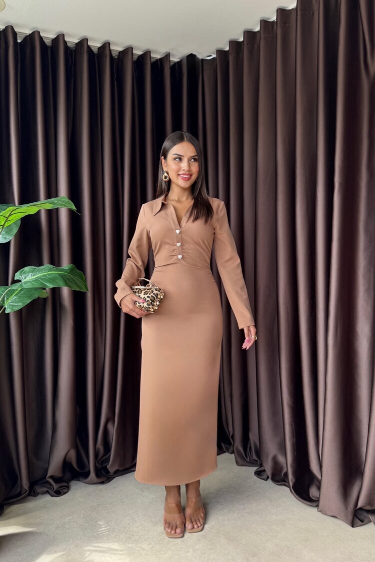 Brown Elegant Formal Sheath Dress - Brand: Miss Janell - Women & Kids, Baby Clothes Wholesale - Globality Store