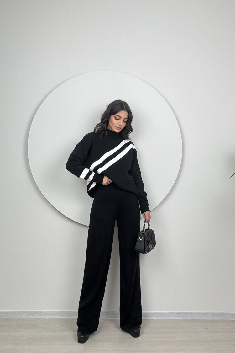 Black Casual Sport Streetwear Set