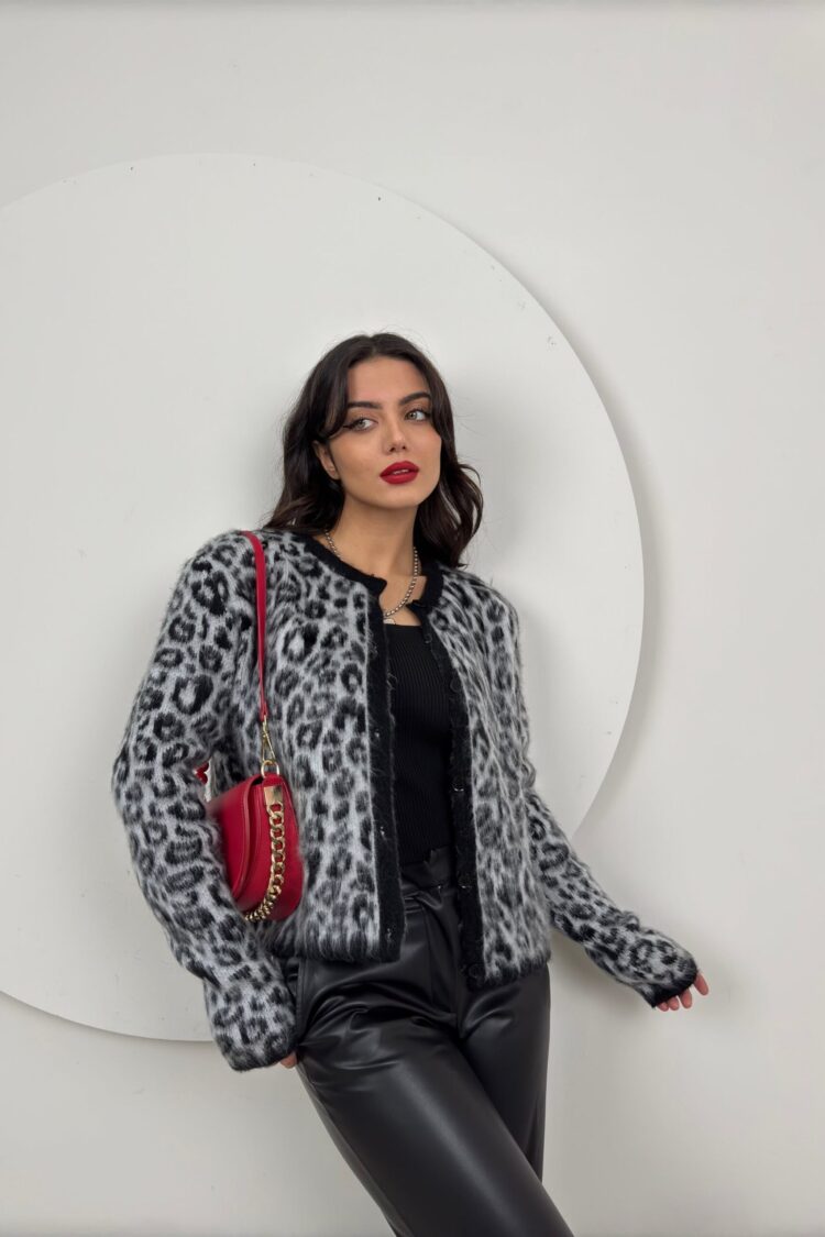 Black Animal Print Casual Cardigan - Brand: Miss Janell - Women & Kids, Baby Clothes Wholesale - Globality Store