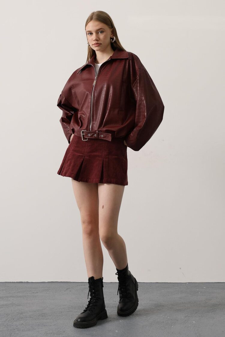 ClaretOversized Windbreaker Jacket