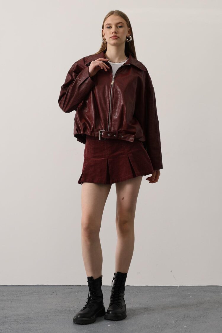 ClaretOversized Windbreaker Jacket