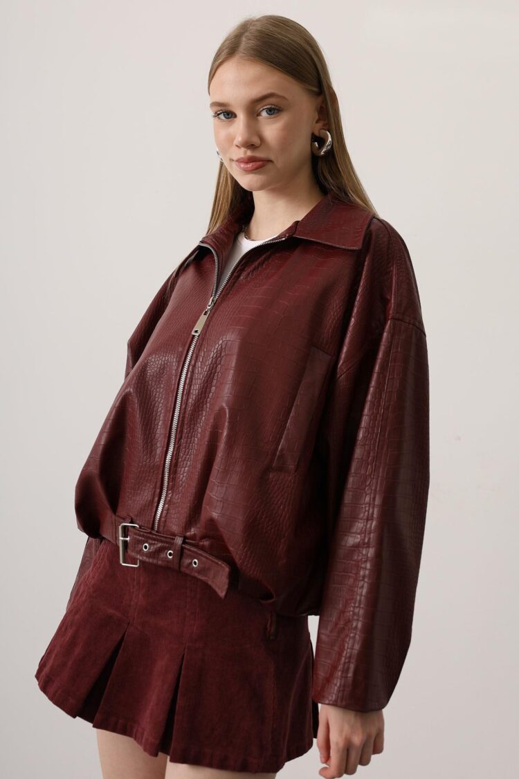 ClaretOversized Windbreaker Jacket