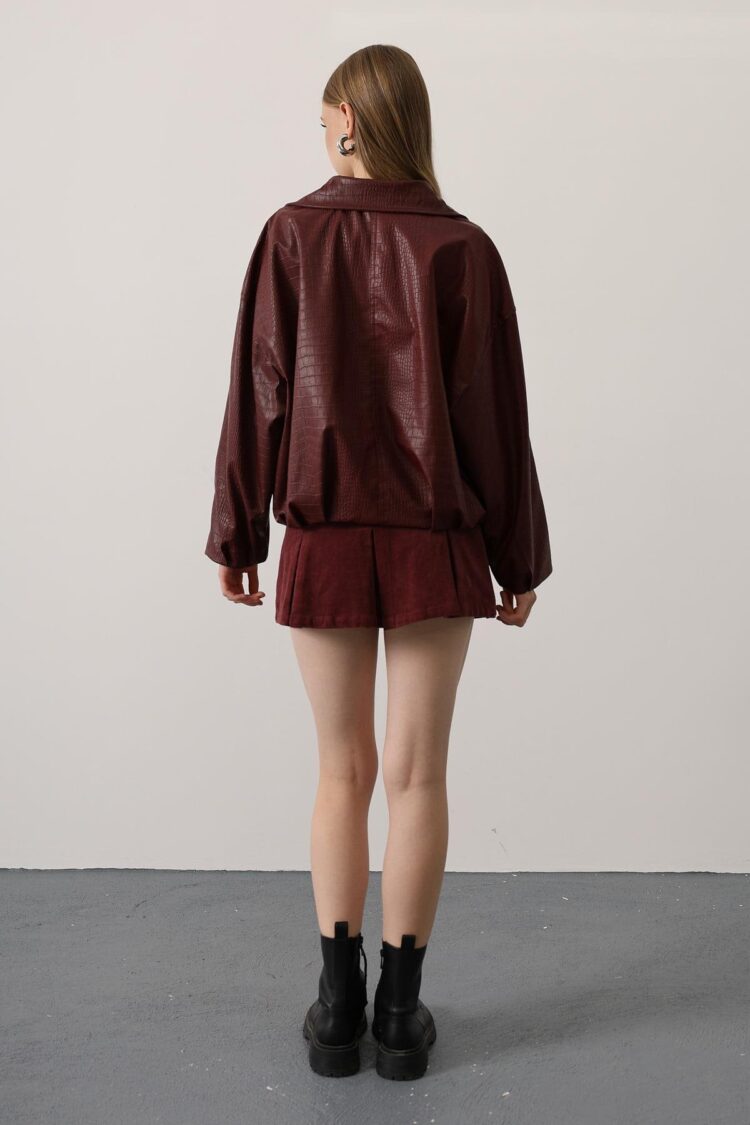 ClaretOversized Windbreaker Jacket