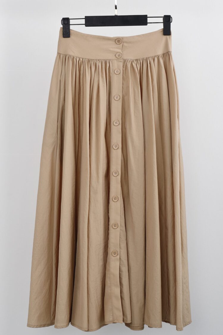 A-Line Maxi Skirt With Buttoned Closure - Brand: Cream Rouge - Women & Kids, Baby Clothes Wholesale - Globality Store