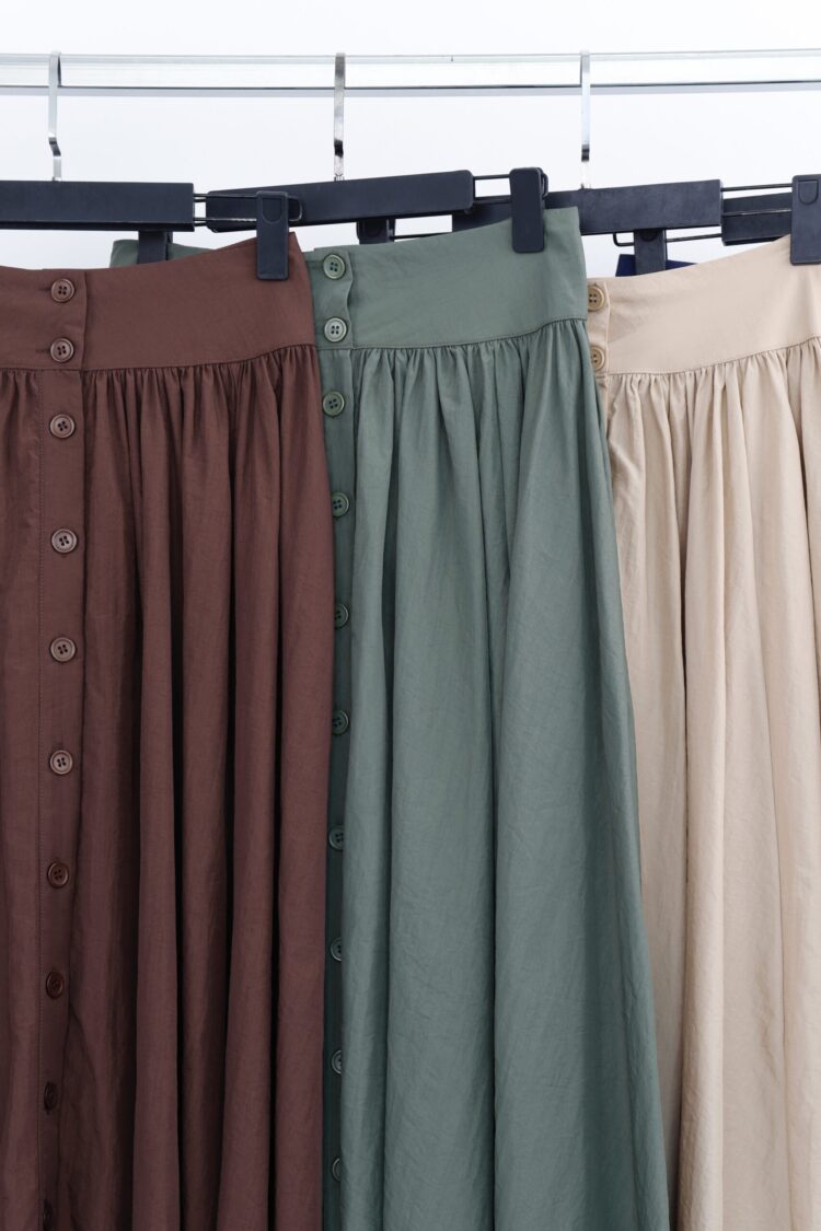 A-Line Maxi Skirt With Buttoned Closure