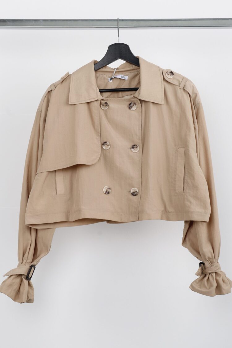 Double-Breasted Crop Casual Coat - Brand: Cream Rouge - Women & Kids, Baby Clothes Wholesale - Globality Store