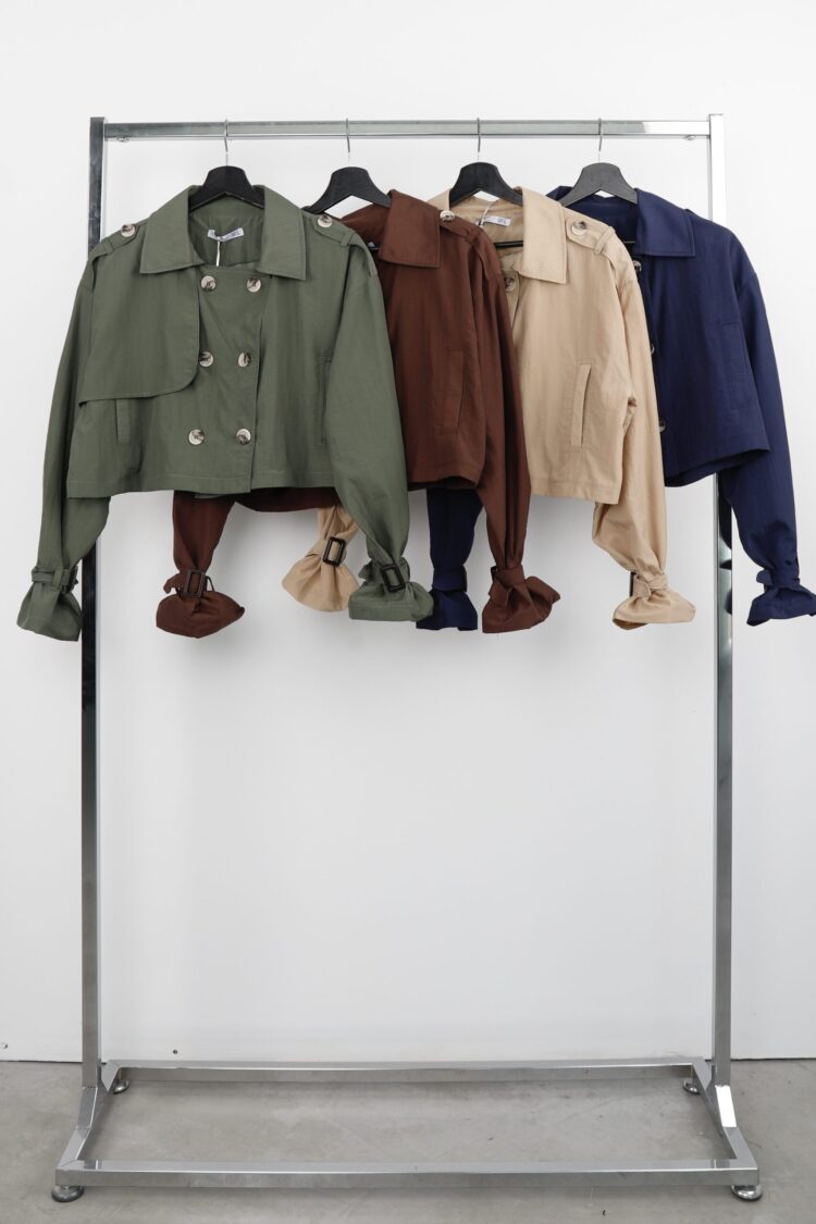 Double-Breasted Crop Casual Coat