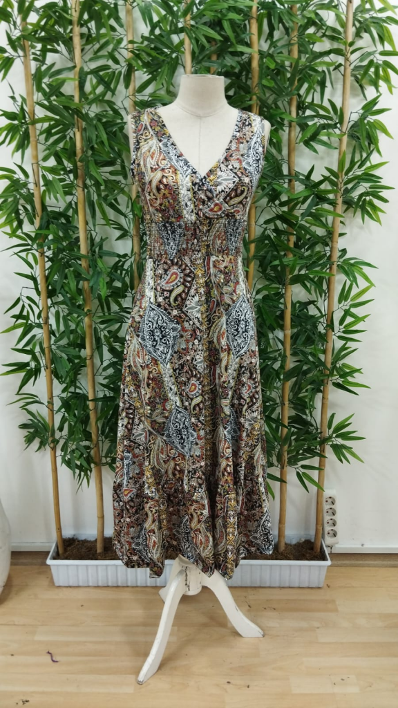 Brown Boho Fit And Flare Maxi Dress