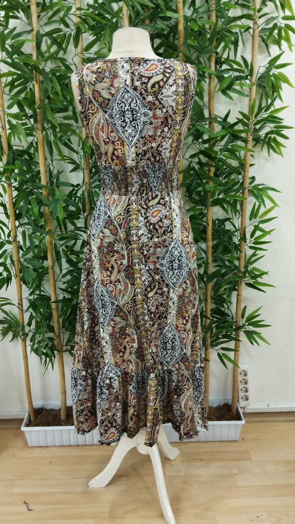 Brown Boho Fit And Flare Maxi Dress