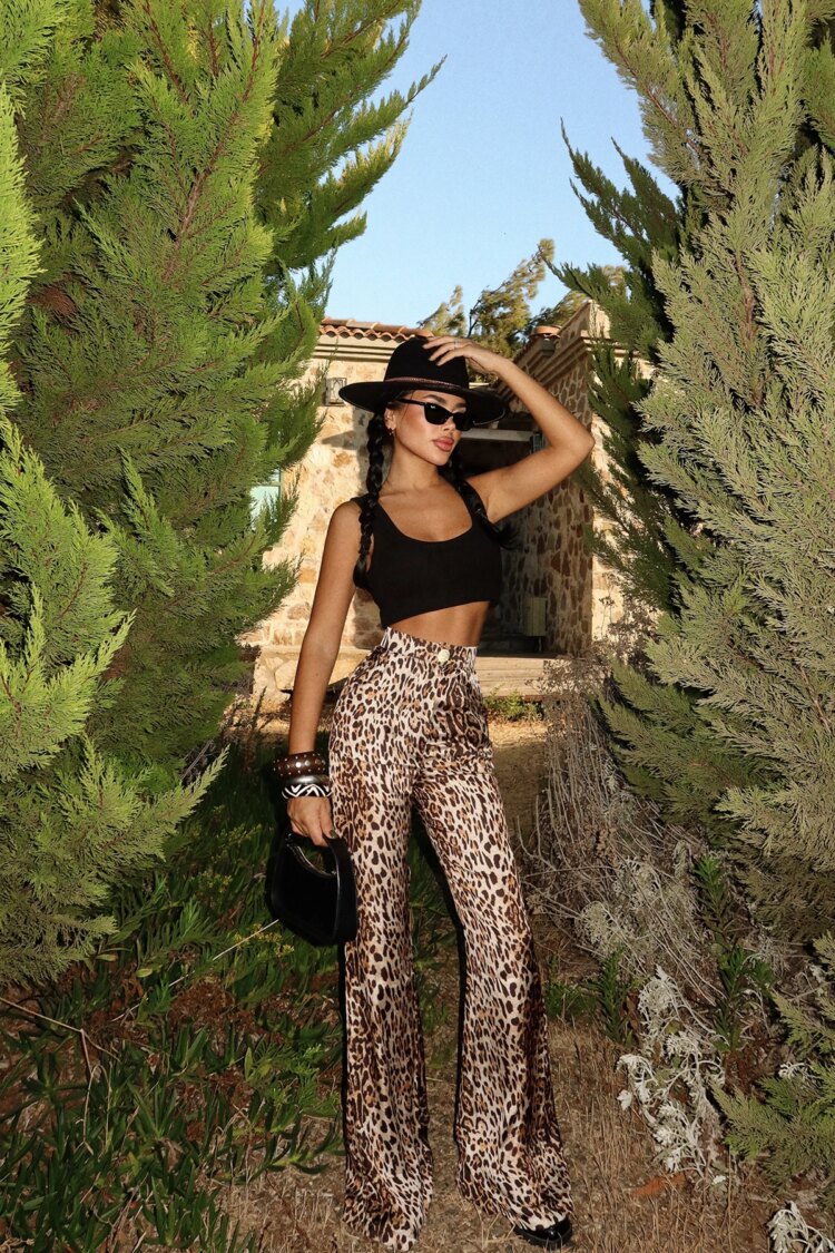 Brown Palazzo Pants High Waist Wide Leg - Brand: EYYO ATELIER - Women & Kids, Baby Clothes Wholesale - Globality Store