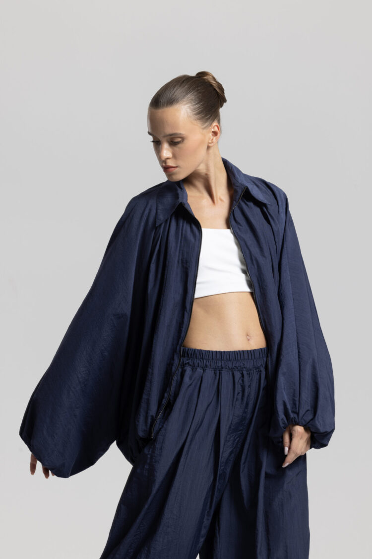 Navy Blue Sporty Oversized Shacket Coat - Brand: Cream Rouge - Women & Kids, Baby Clothes Wholesale - Globality Store