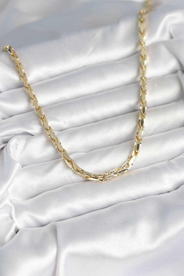 Brass Gold Color 60 Cm Chain Women Necklace