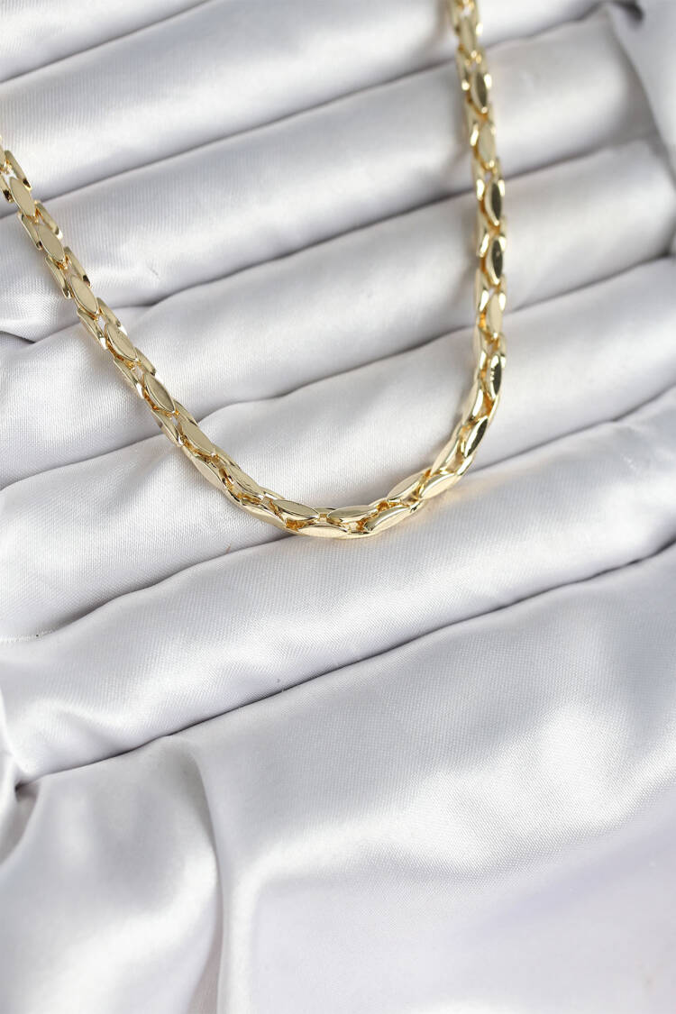Brass Gold Color 60 Cm Chain Women Necklace - Brand: Ebijuteri - Women & Kids, Baby Clothes Wholesale - Globality Store