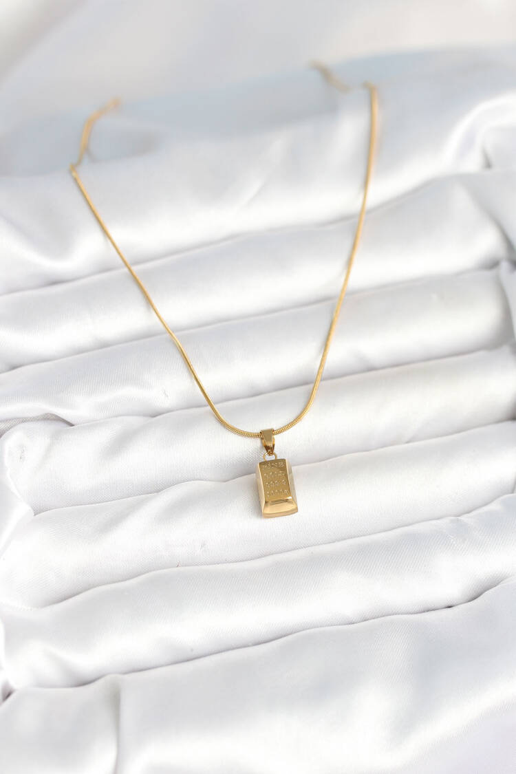 316l Steel Gold Color Mini Ingot Gold Model Necklace
