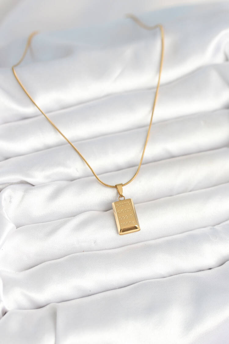 316l Steel Gold Color Ingot Gold Model Necklace