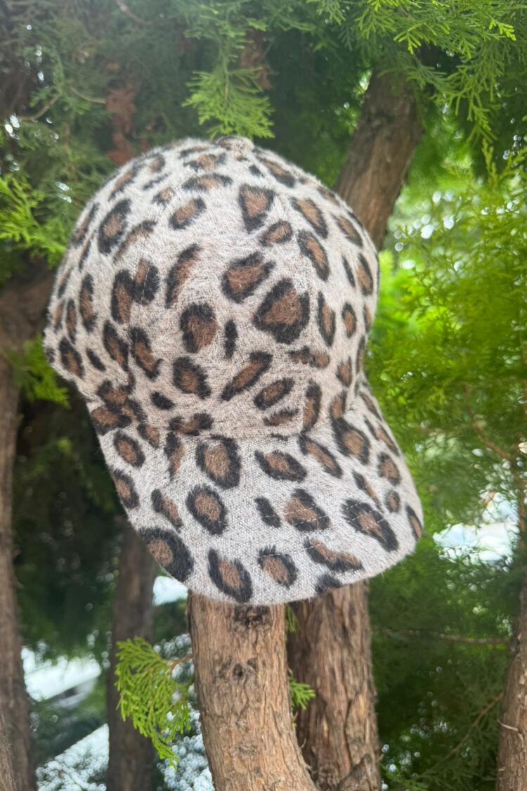 Brown Hat With Leopard Print - Casual Vintage Style