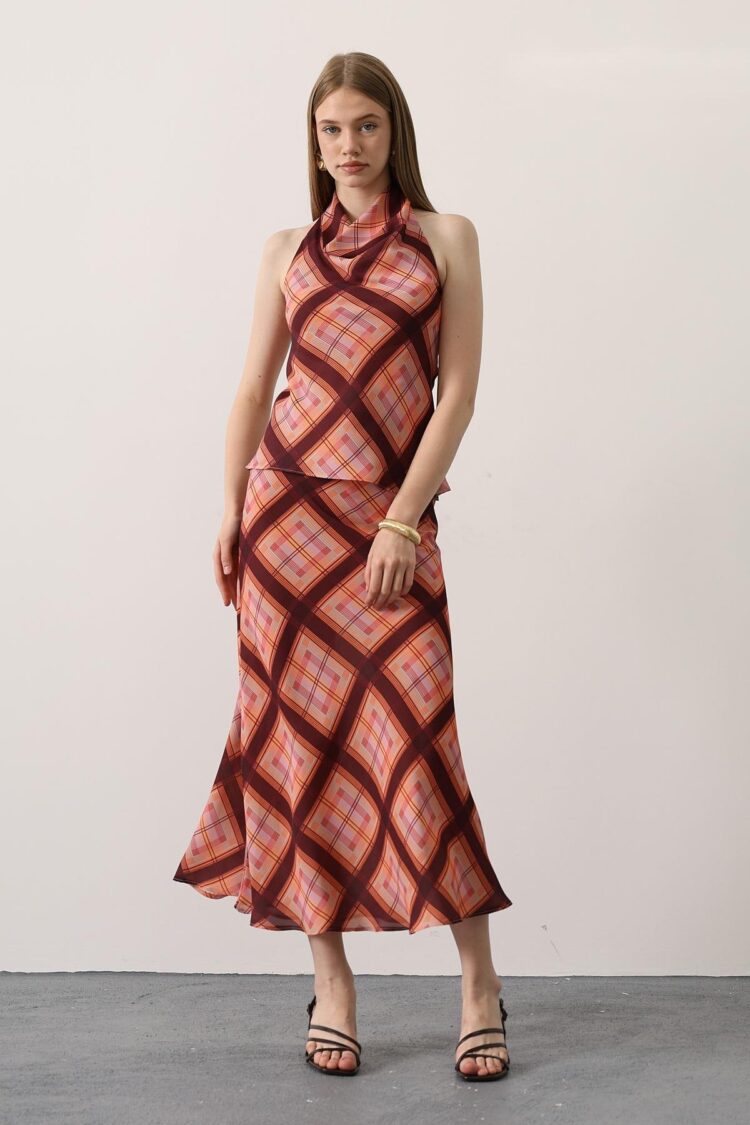 Pink Retro Elegant Slim Fit Set