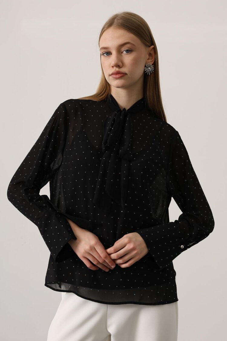 ElegantPolka Dot Blouse