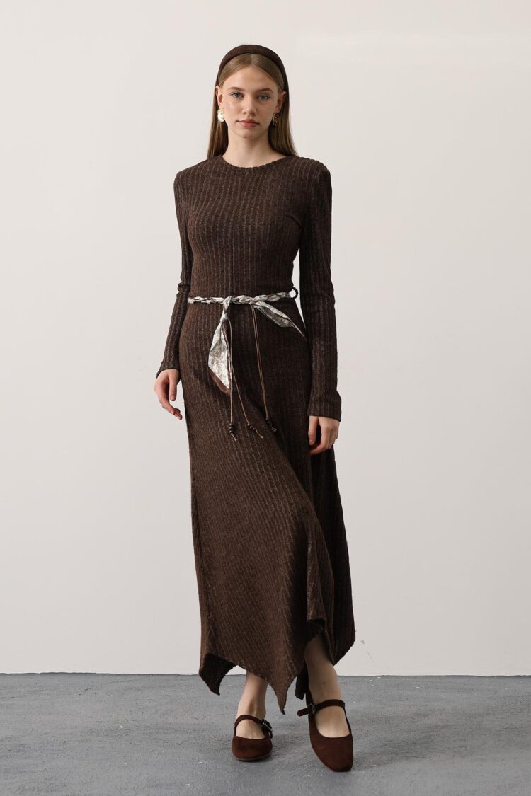 ElegantStriped Maxi A-Line Dress
