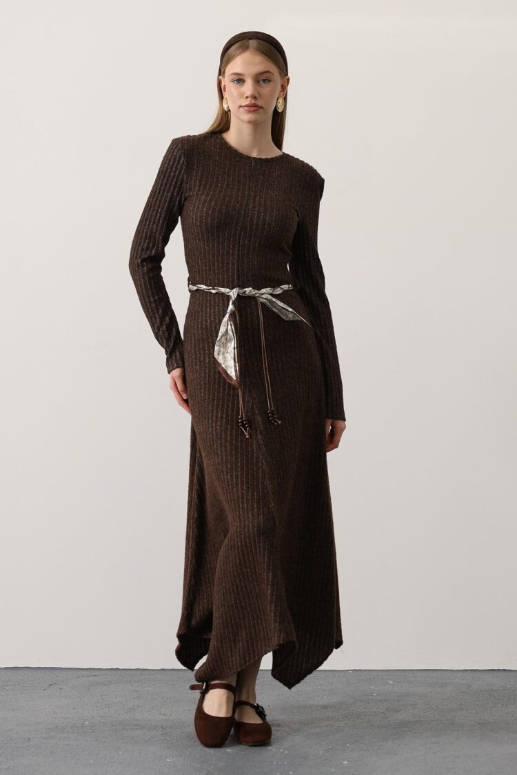 ElegantStriped Maxi A-Line Dress