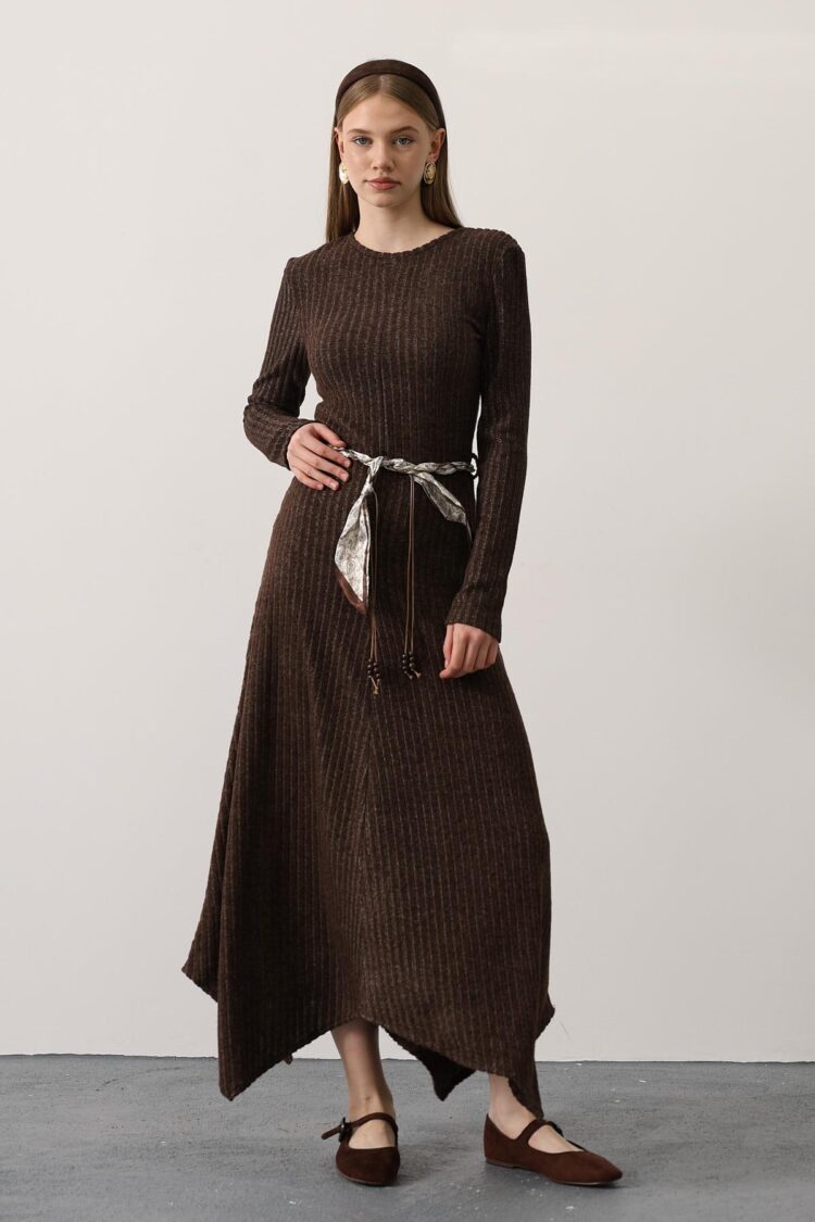 ElegantStriped Maxi A-Line Dress
