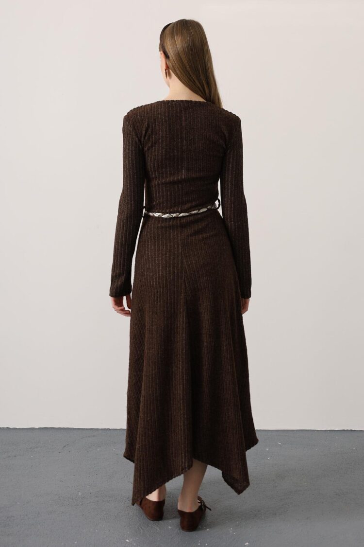 ElegantStriped Maxi A-Line Dress