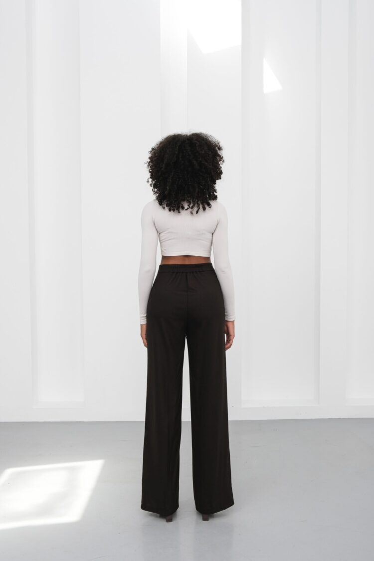 Black Elegant Formal Palazzo Pants