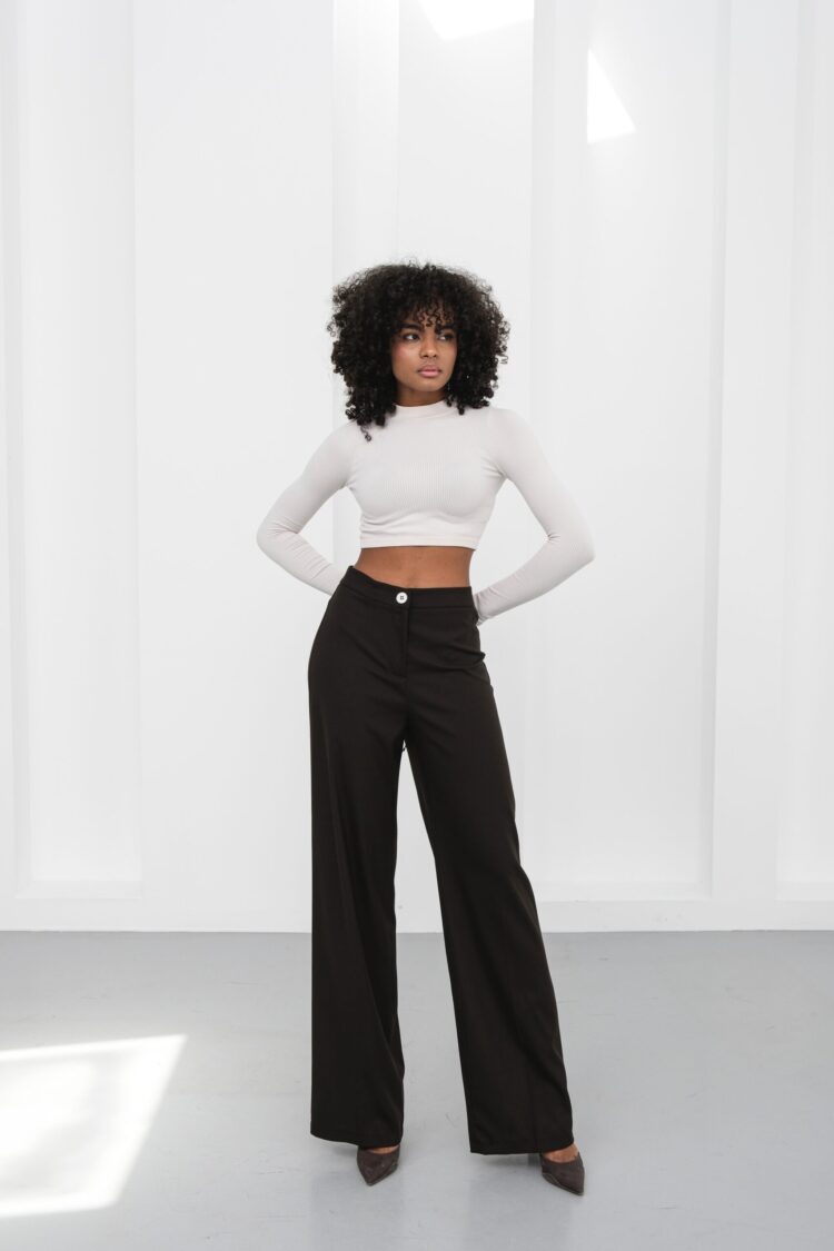 Black Elegant Formal Palazzo Pants