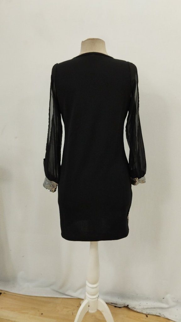 Sequined Bodycon Mini Dress With V-Neck