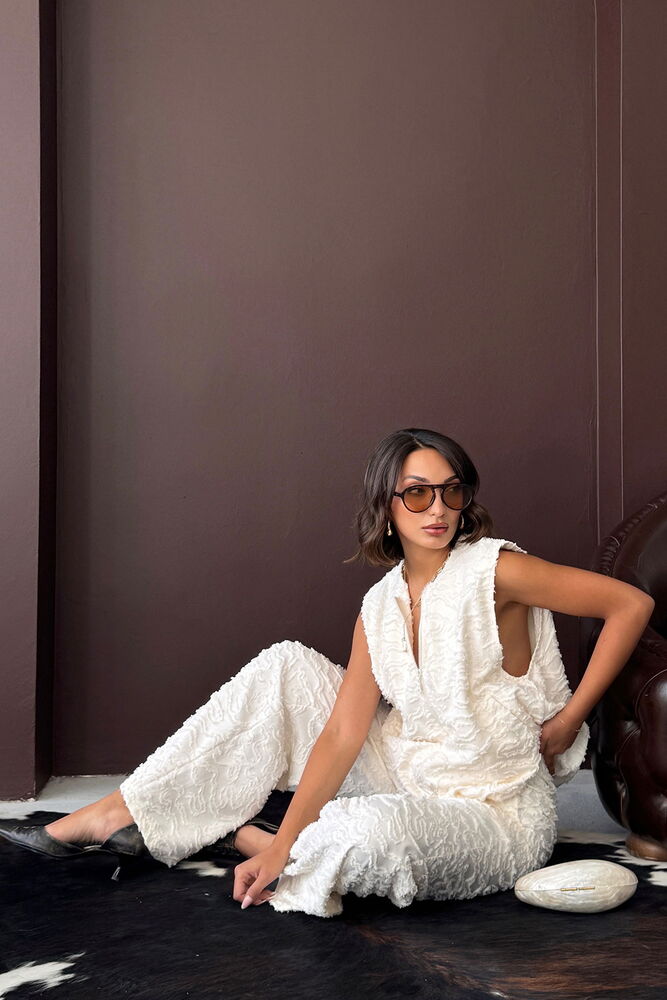 White Palazzo Pants With Wide Leg And Mid Waist - Brand: Topshow - Women & Kids, Baby Clothes Wholesale - Globality Store