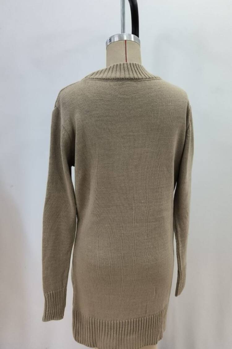 Sweater Dress Mini High Neck Casual Elegant