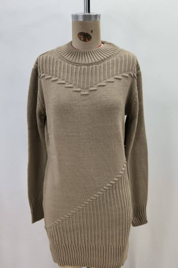 Sweater Dress Mini High Neck Casual Elegant