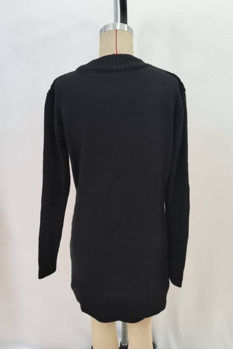 Sweater Mini Dress With Long Sleeves