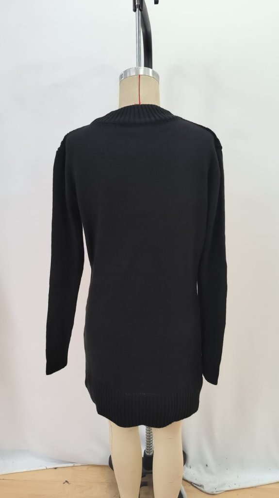 Sweater Mini Dress With Long Sleeves