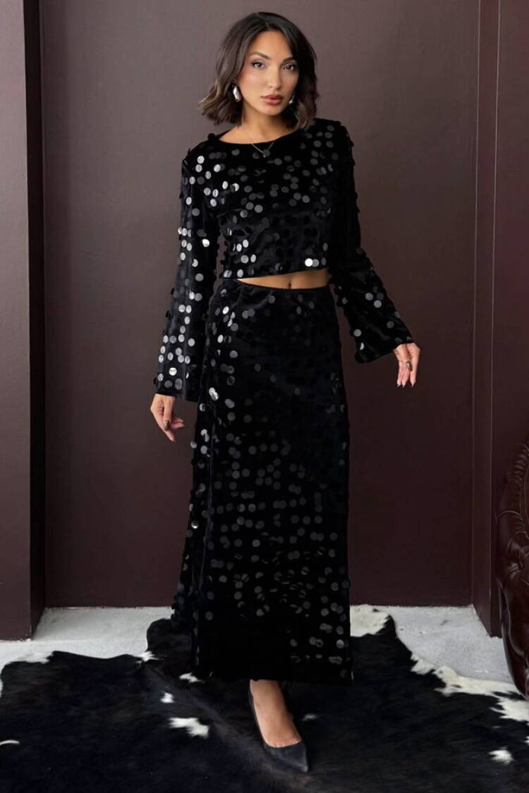 Glam Elegant Formal Polka Dot Pencil Maxi Skirt - Brand: Topshow - Women & Kids, Baby Clothes Wholesale - Globality Store