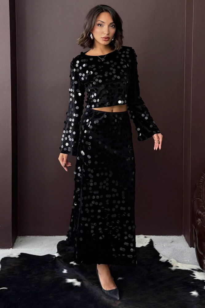 Glam Elegant Formal Polka Dot Pencil Maxi Skirt - Brand: Topshow - Women & Kids, Baby Clothes Wholesale - Globality Store