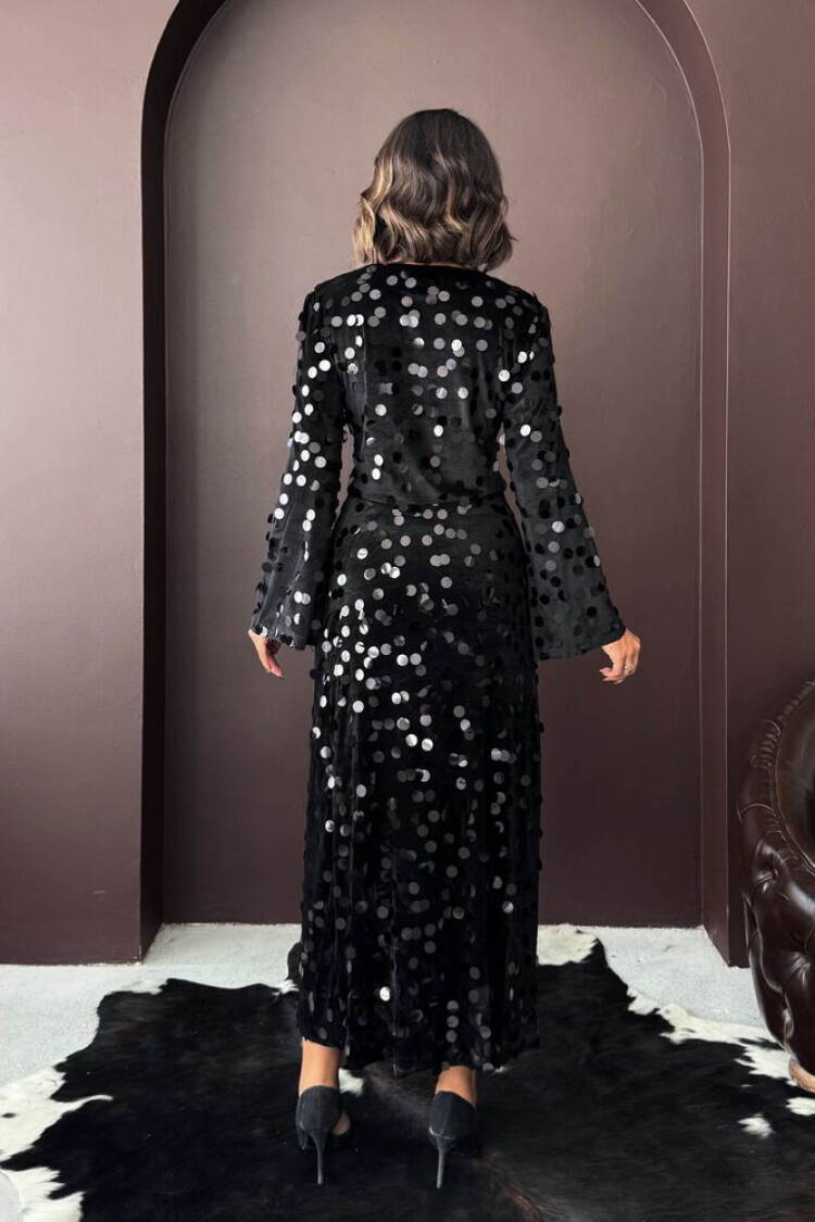 Glam Elegant Formal Polka Dot Pencil Maxi Skirt