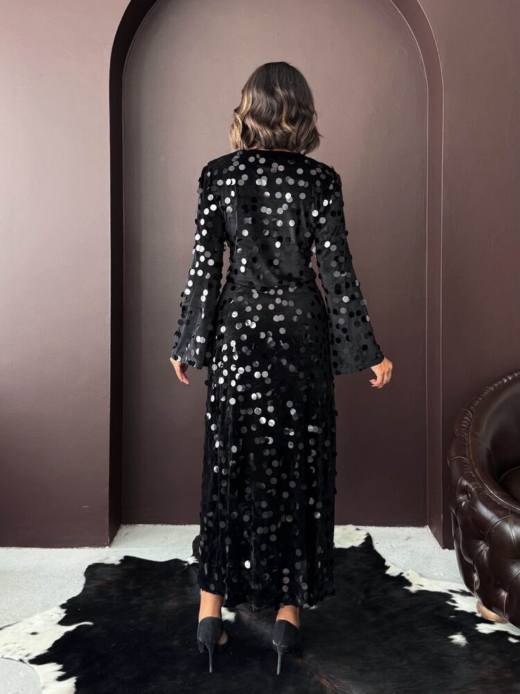 Glam Elegant Formal Polka Dot Pencil Maxi Skirt