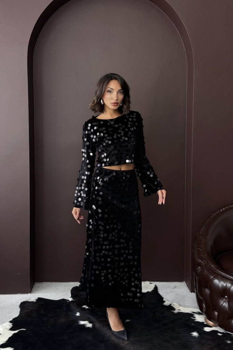 Glam Elegant Formal Polka Dot Pencil Maxi Skirt