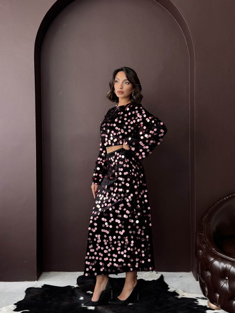 Black Elegant Glam Pencil Maxi Skirt