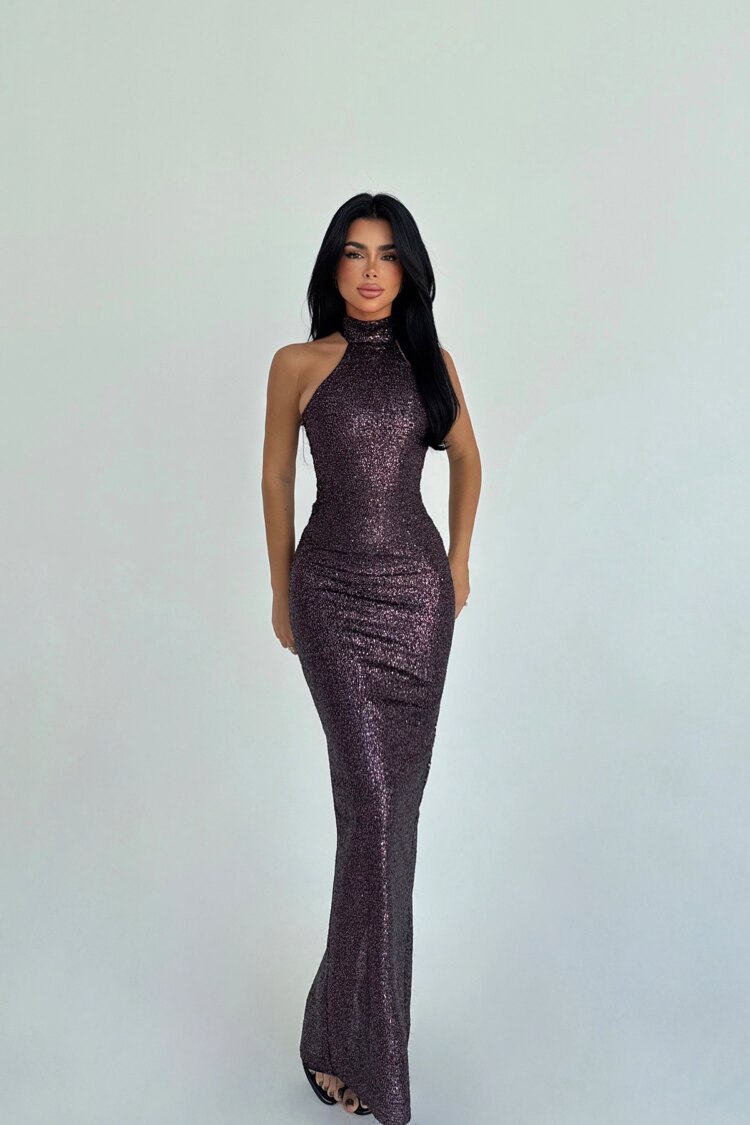 Claret Red Sequined Bodycon Dress - Brand: EYYO ATELIER - Women & Kids, Baby Clothes Wholesale - Globality Store