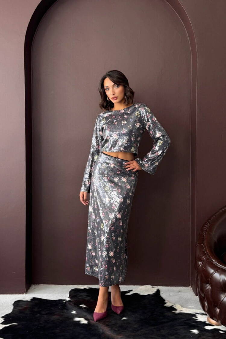 Mix Color Elegant Pencil Maxi Skirt