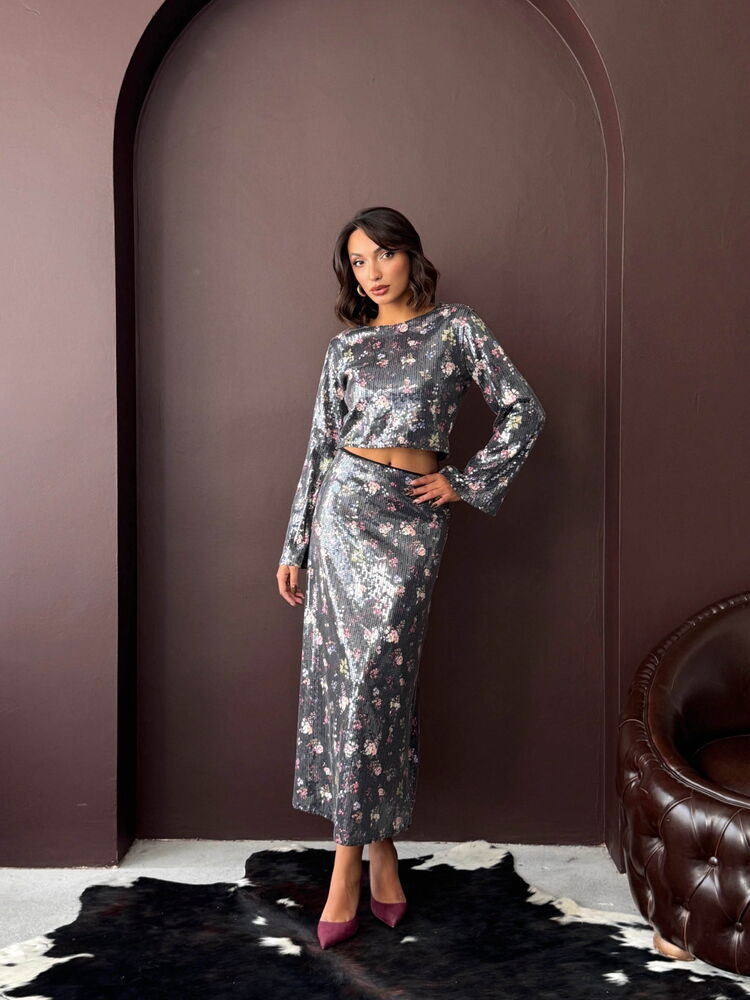 Mix Color Elegant Pencil Maxi Skirt