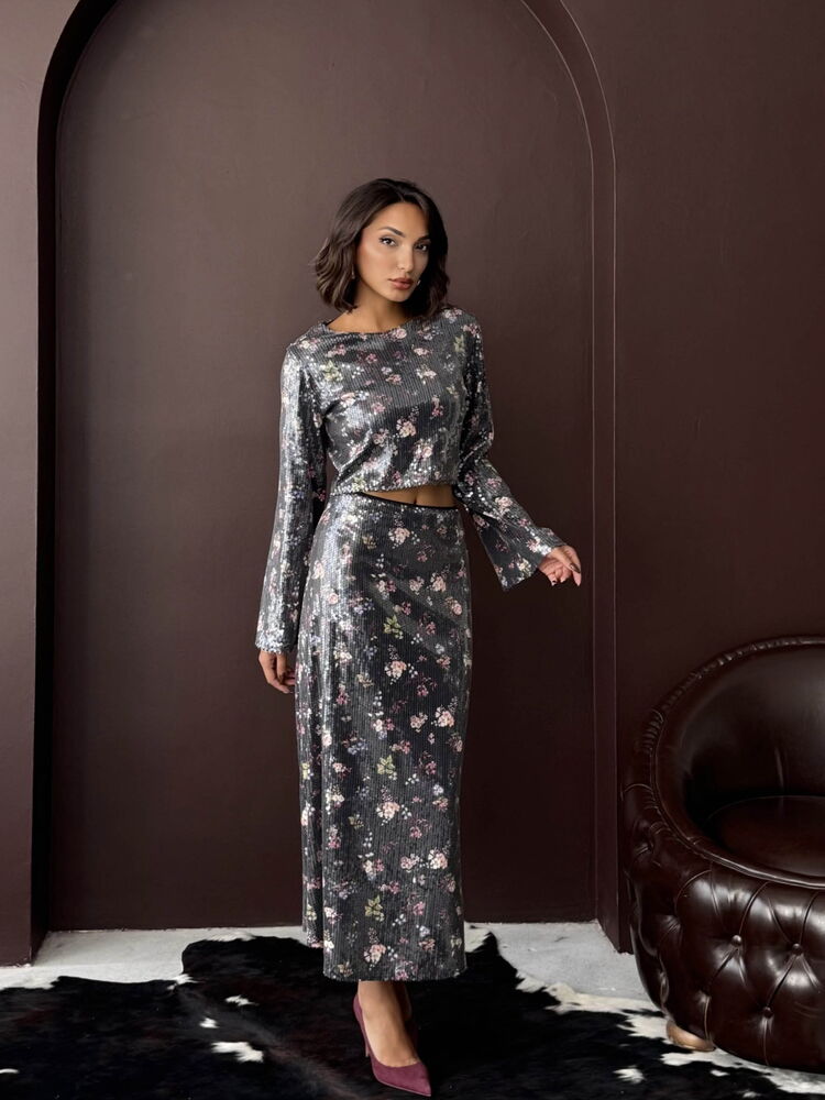 Mix Color Elegant Pencil Maxi Skirt