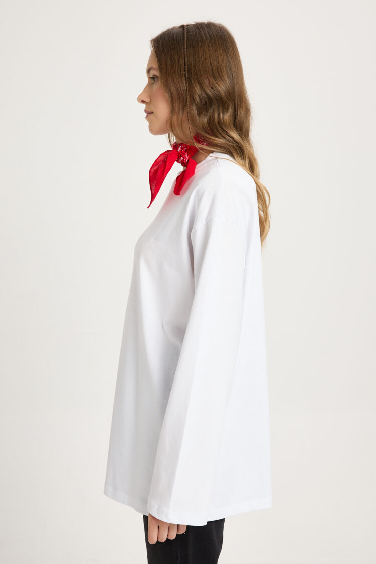 Tshirt Oversized High Neck Long Sleeve