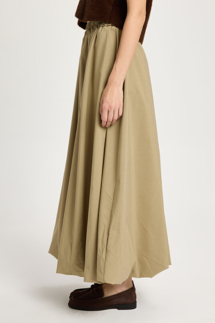 Casual Boho Parachute Maxi Skirt Mid Waist