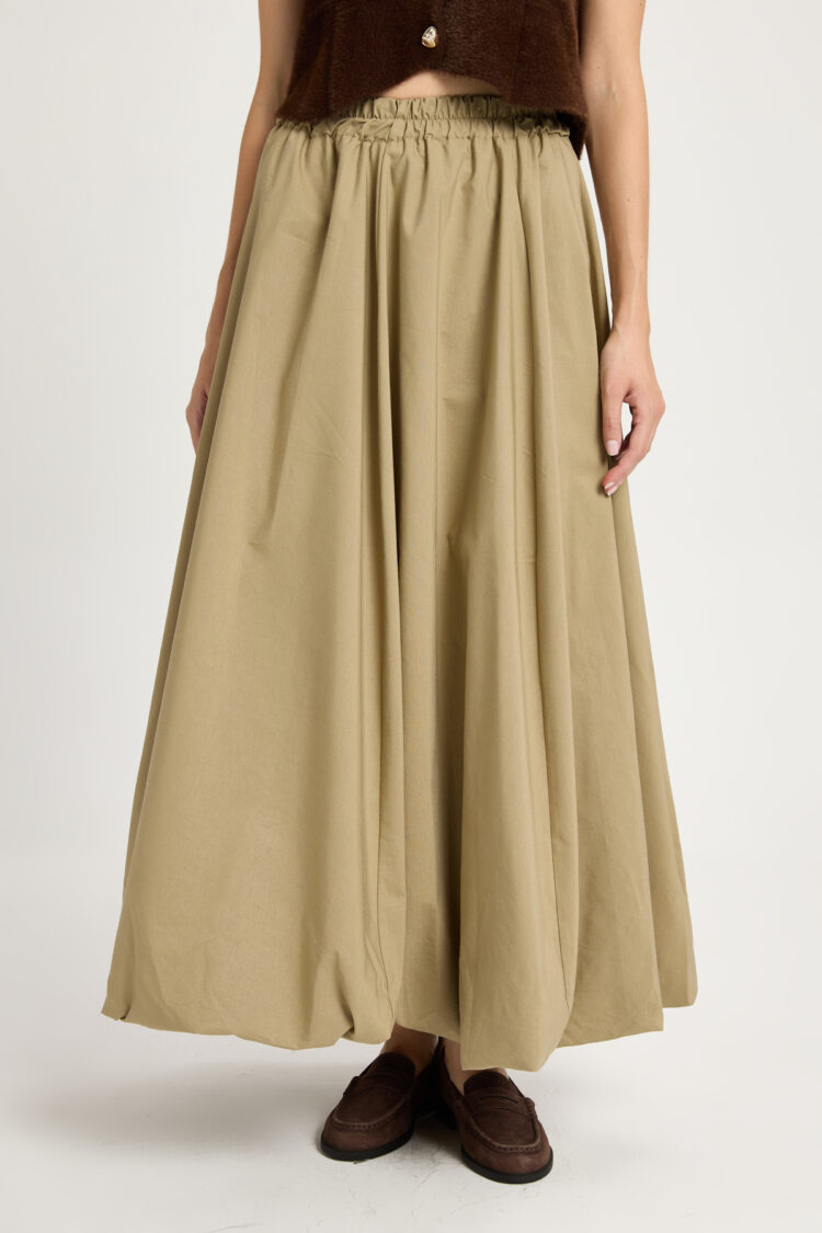 Casual Boho Parachute Maxi Skirt Mid Waist