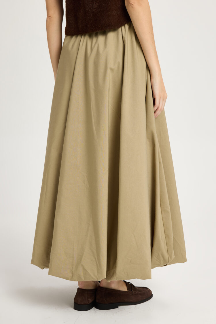 Casual Boho Parachute Maxi Skirt Mid Waist